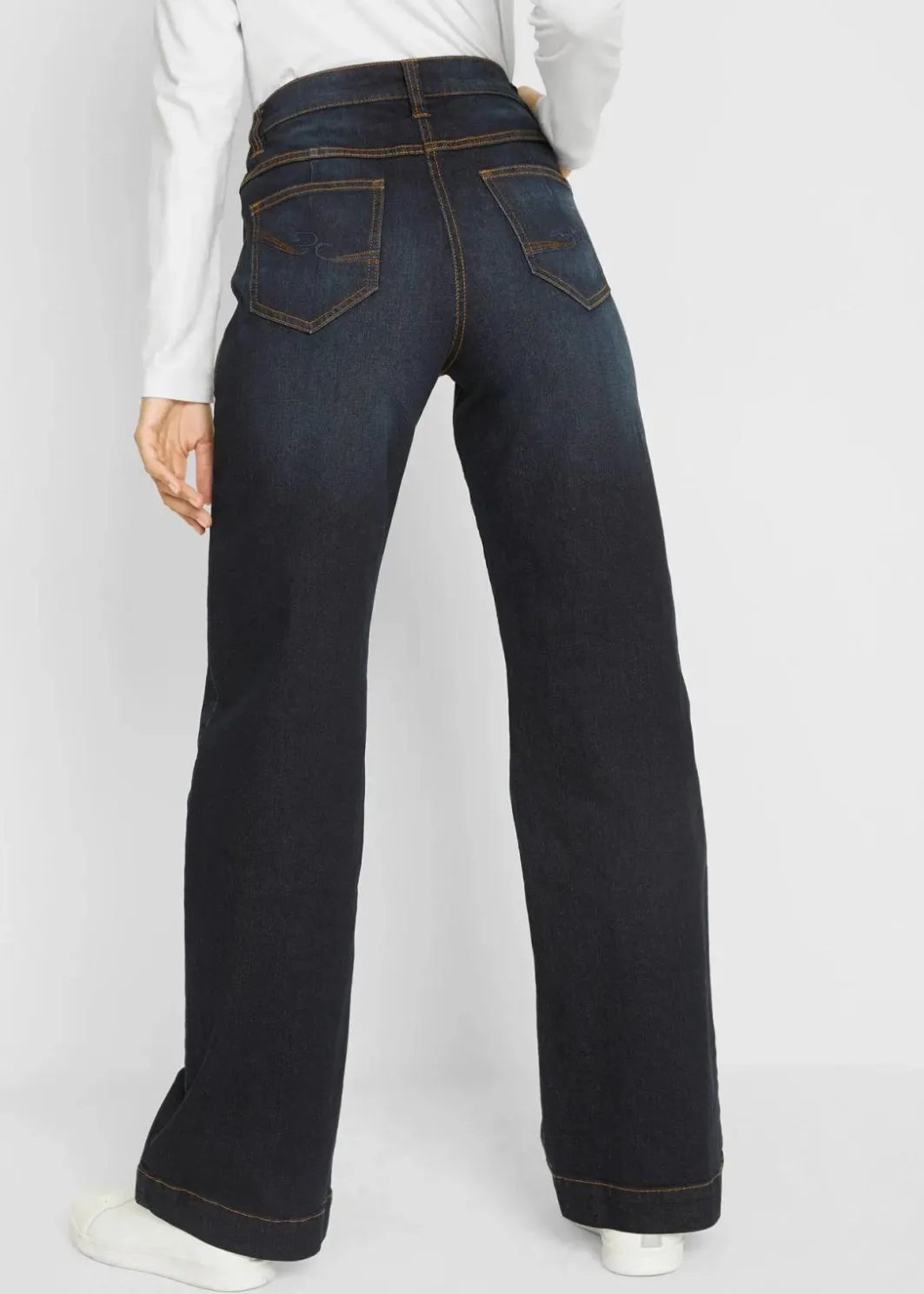 Damen bonprix Bekleidung·Shirts & Tops|Jeans|Wide Leg Jeans Mid Waist, Bequembund