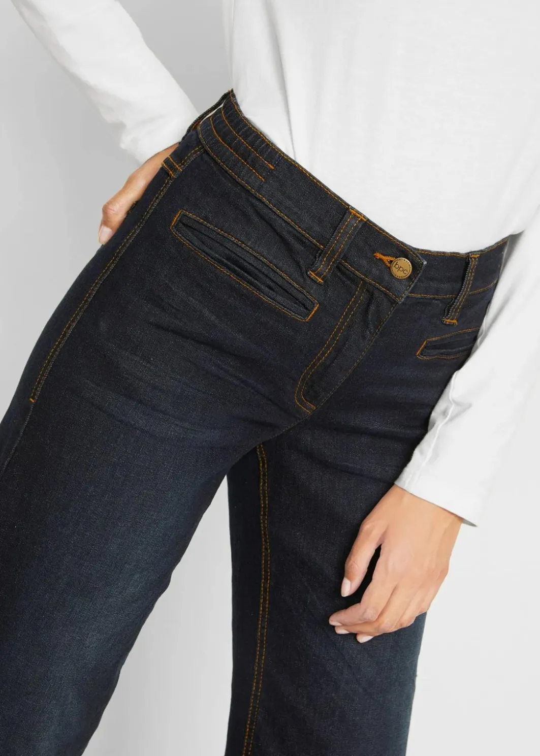 Damen bonprix Bekleidung·Shirts & Tops|Jeans|Wide Leg Jeans Mid Waist, Bequembund