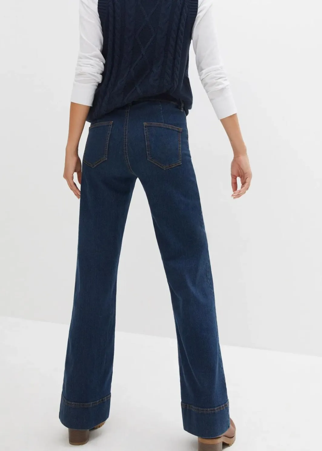 Outlet Wide- Leg Jeans Mid Waist, Komfort-Stretch Damen Kurzgrößen|Bekleidung·Shirts & Tops