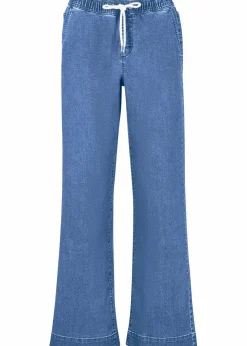 Sale Wide Leg Jeans Mid Waist, Stretch Damen Jeans|Kurzgrößen