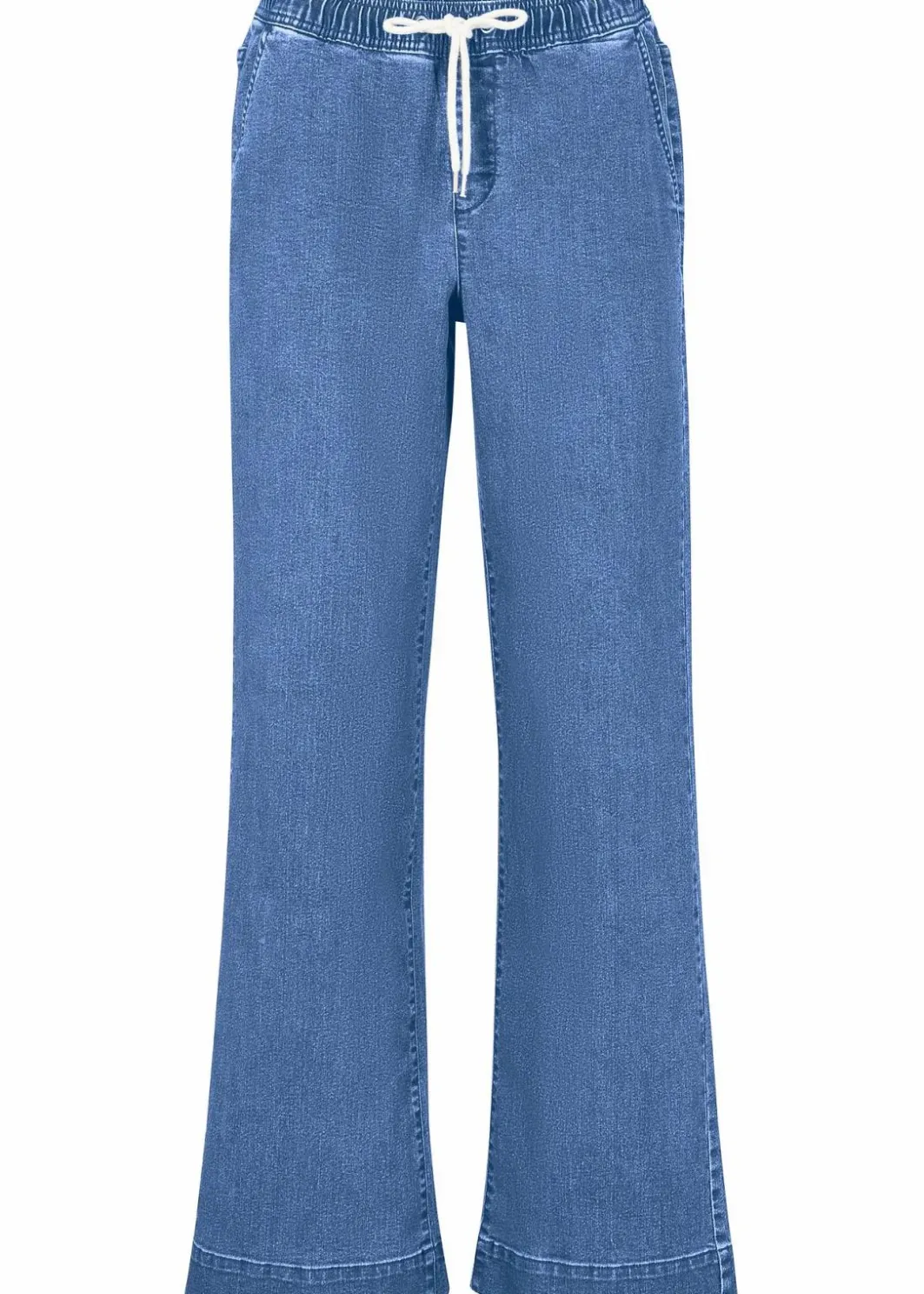 Sale Wide Leg Jeans Mid Waist, Stretch Damen Jeans|Kurzgrößen