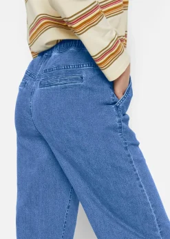 Sale Wide Leg Jeans Mid Waist, Stretch Damen Jeans|Kurzgrößen
