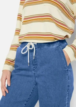 Sale Wide Leg Jeans Mid Waist, Stretch Damen Jeans|Kurzgrößen