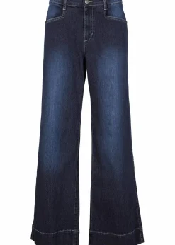 Damen bonprix Kurzgrößen|Bekleidung·Shirts & Tops|Wide Leg Jeans Mid Waist, Stretch