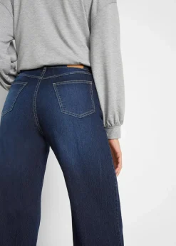Damen bonprix Kurzgrößen|Bekleidung·Shirts & Tops|Wide Leg Jeans Mid Waist, Stretch