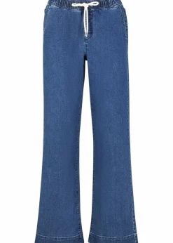 Damen bonprix Jeans|Kurzgrößen|Wide Leg Jeans Mid Waist, Stretch