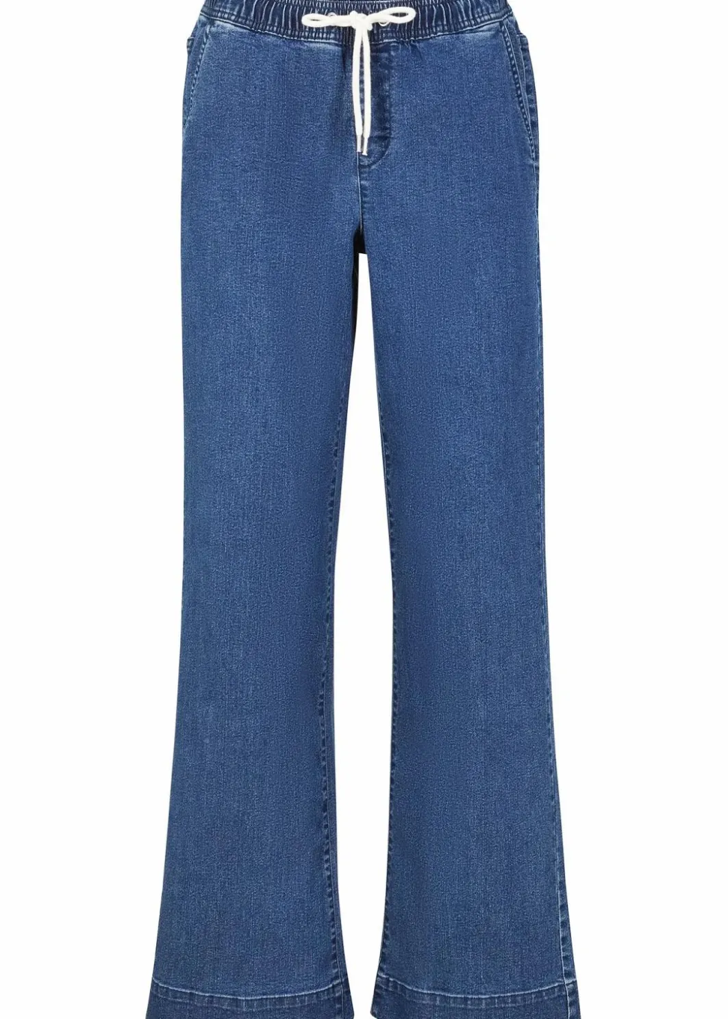 Damen bonprix Jeans|Kurzgrößen|Wide Leg Jeans Mid Waist, Stretch