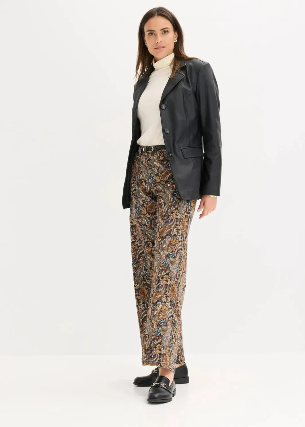 Wide Leg Stretchhose mit Baumwolle Damen Bekleidung·Kleider|Hosen