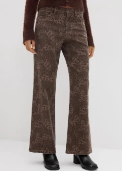 Best Wide Leg Twillhose mit Leodruck Damen Hosen|Bekleidung·Kleider