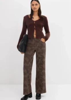 Best Wide Leg Twillhose mit Leodruck Damen Hosen|Bekleidung·Kleider