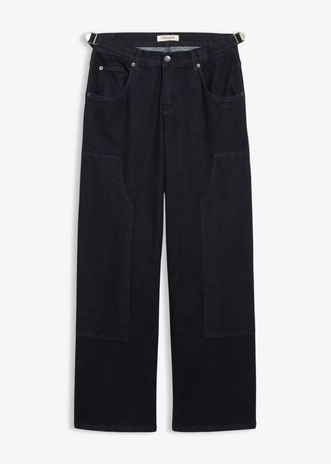 Damen bonprix Jeans|Kurzgrößen|Wide-Leg Jeans Mid Waist