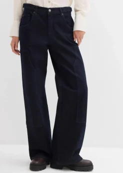 Damen bonprix Jeans|Kurzgrößen|Wide-Leg Jeans Mid Waist
