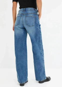 Best Wide-Leg Jeans Mid Waist Damen Jeans|Kurzgrößen