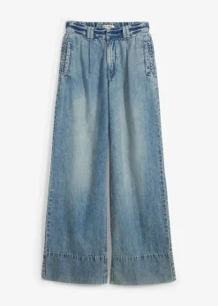 Damen bonprix Bekleidung·Shirts & Tops|Jeans|Wide-Leg-Jeans High Waist