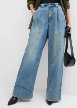 Damen bonprix Bekleidung·Shirts & Tops|Jeans|Wide-Leg-Jeans High Waist