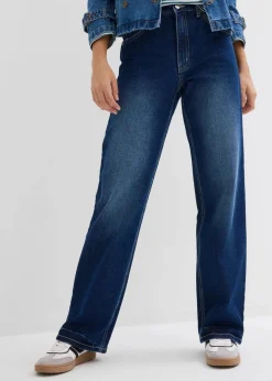 Damen bonprix Bekleidung·Shirts & Tops|Jeans|Wide-Leg-Jeans High Waist