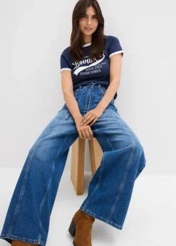 Wide-Leg-Jeans High Waist Damen Bekleidung·Shirts & Tops|Jeans