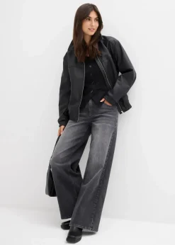 Wide-Leg-Jeans, High Waist Damen Kurzgrößen|Jeans