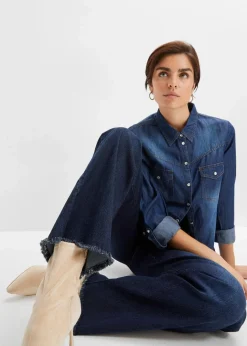 Damen bonprix Bekleidung·Shirts & Tops|Jeans|Wide-Leg-Jeans, High Waist