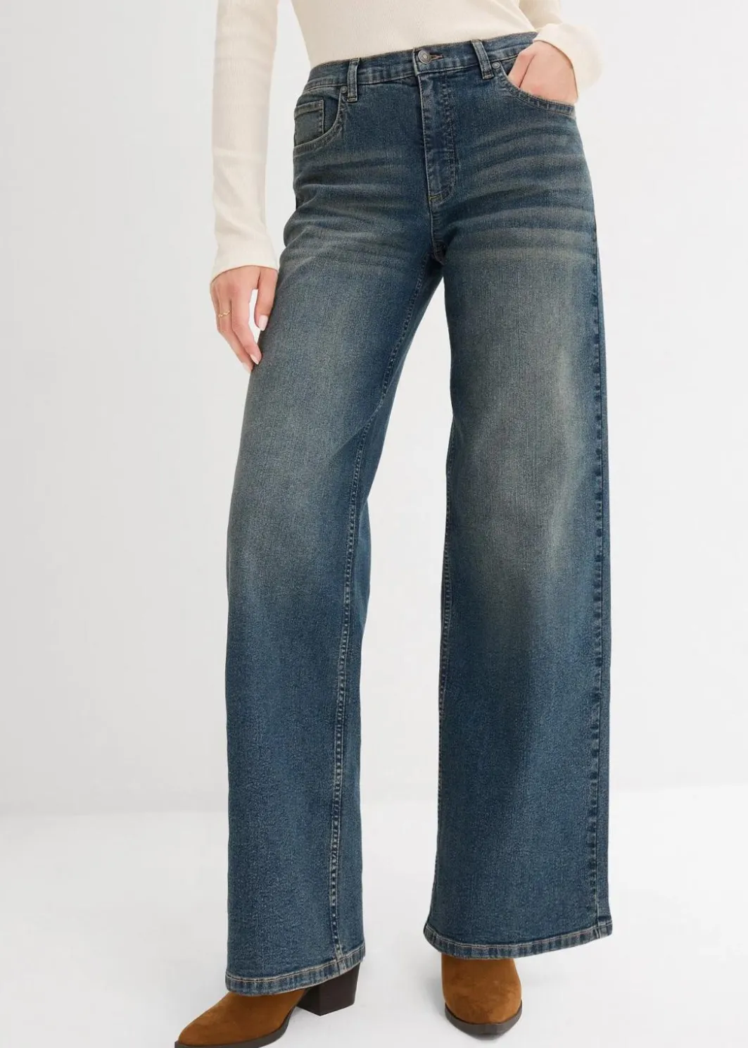 Sale Wide-Leg-Jeans, High Waist Damen Kurzgrößen|Jeans