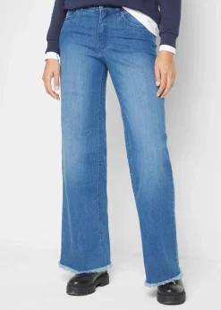 Damen bonprix Bekleidung·Shirts & Tops|Jeans|Wide-Leg-Jeans High Waist