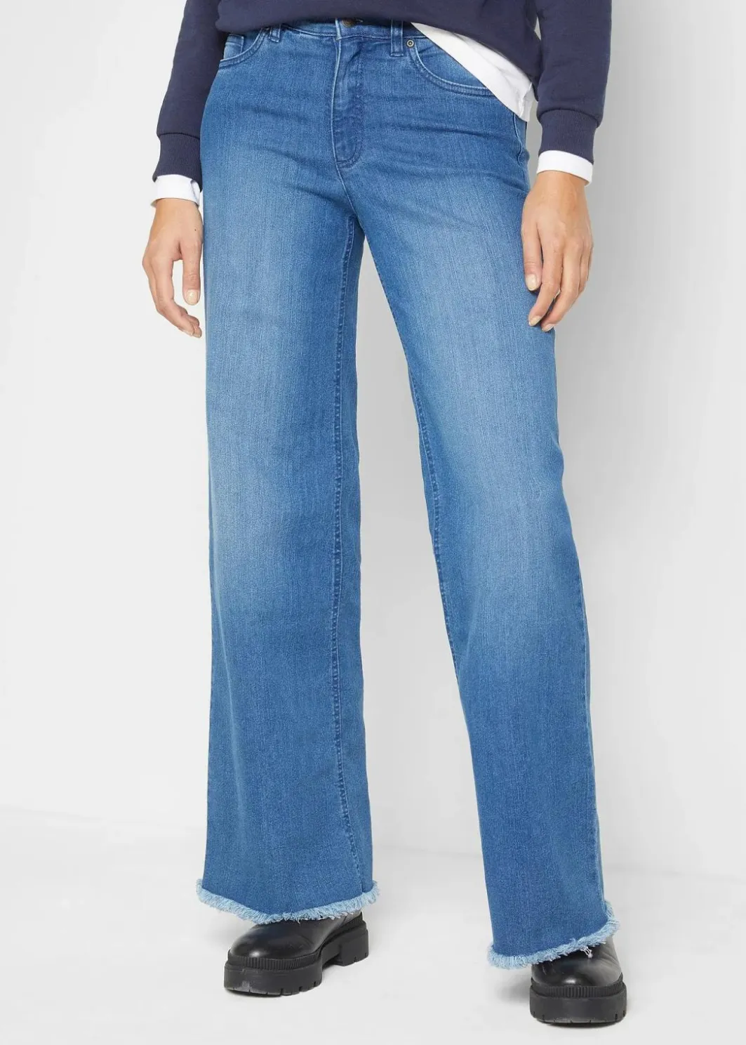 Damen bonprix Bekleidung·Shirts & Tops|Jeans|Wide-Leg-Jeans High Waist