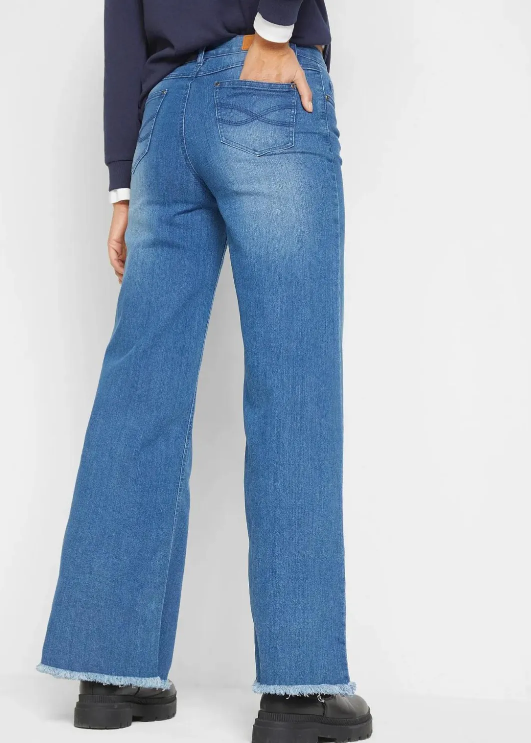Damen bonprix Bekleidung·Shirts & Tops|Jeans|Wide-Leg-Jeans High Waist