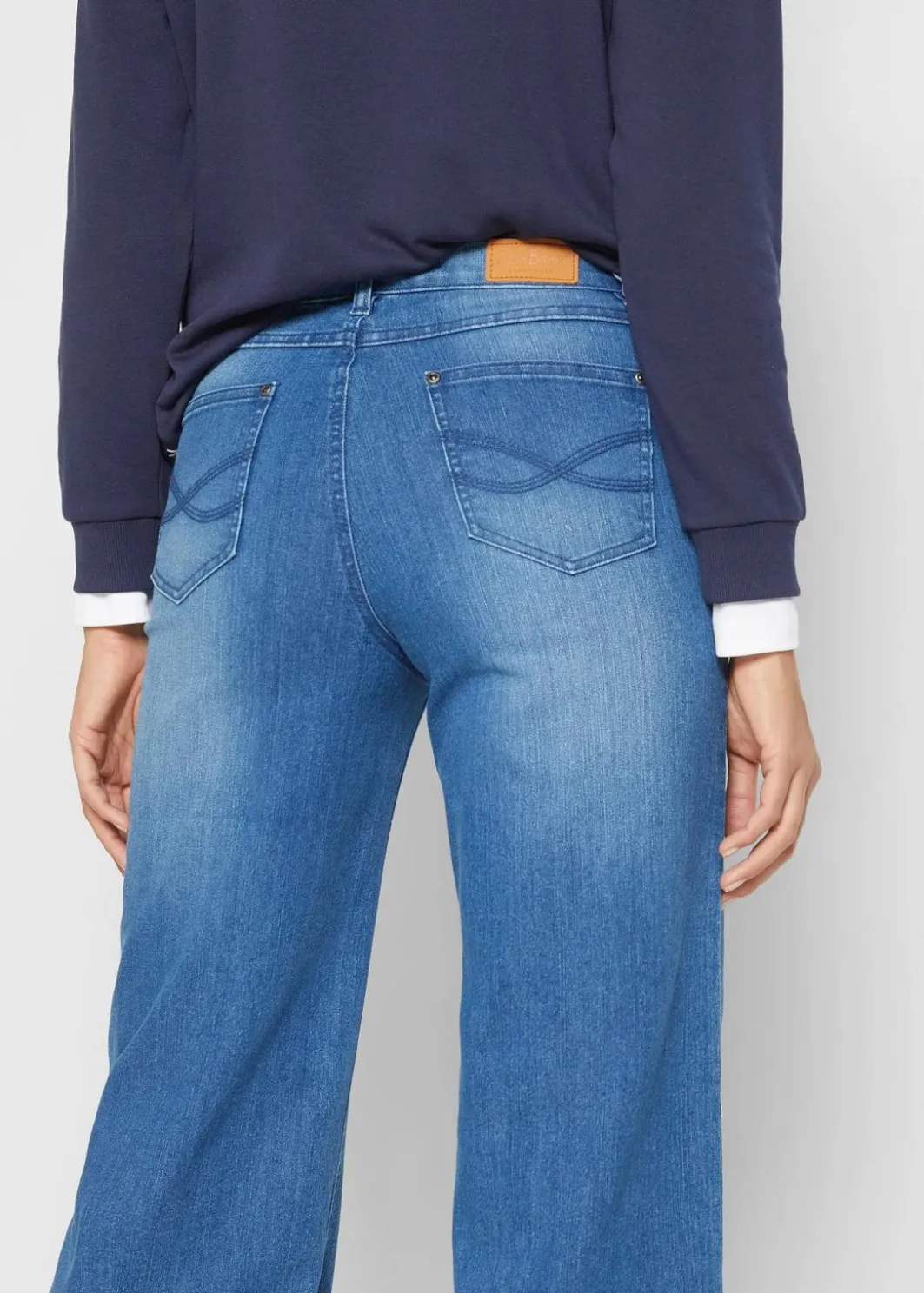 Damen bonprix Bekleidung·Shirts & Tops|Jeans|Wide-Leg-Jeans High Waist