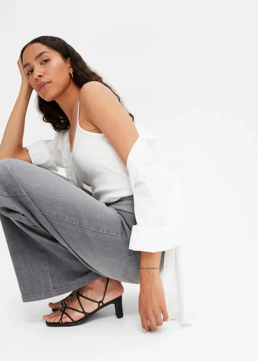 Clearance Wide-Leg-Jeans, High Waist Damen Kurzgrößen|Jeans