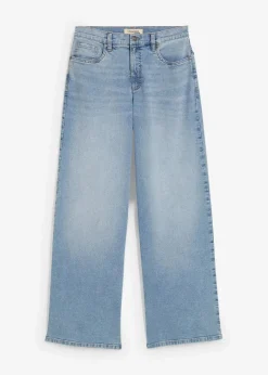Damen bonprix Kurzgrößen|Bekleidung·Shirts & Tops|Wide-Leg-Jeans, High Waist