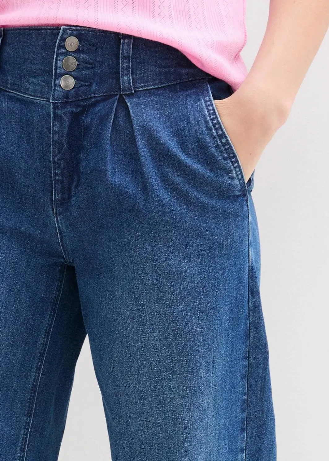 Outlet Wide-Leg-Jeans High Waist, Bequembund Damen Jeans|Bekleidung·Shirts & Tops