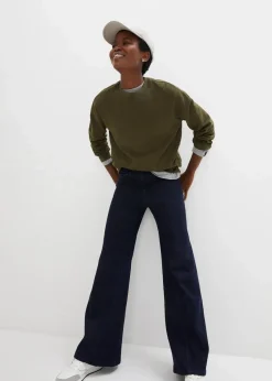 Wide-Leg-Jeans High Waist, Bequembund Damen Kurzgrößen|Bekleidung·Shirts & Tops