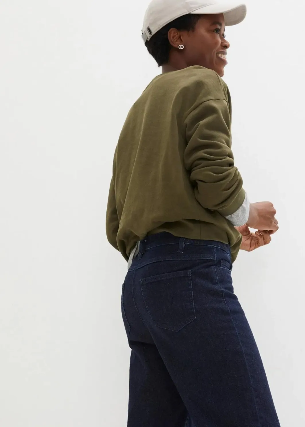 Wide-Leg-Jeans High Waist, Bequembund Damen Kurzgrößen|Bekleidung·Shirts & Tops