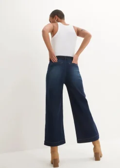 Damen bonprix Bekleidung·Shirts & Tops|Jeans|Wide-Leg-Jeans High Waist, Bequembund cropped