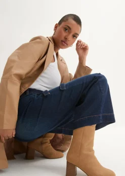 Damen bonprix Bekleidung·Shirts & Tops|Jeans|Wide-Leg-Jeans High Waist, Bequembund cropped