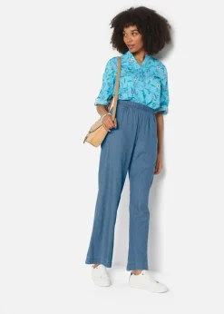Damen bonprix Jeans|Bekleidung·Shirts & Tops|Wide-Leg-Jeans, High Waist, Bequembund
