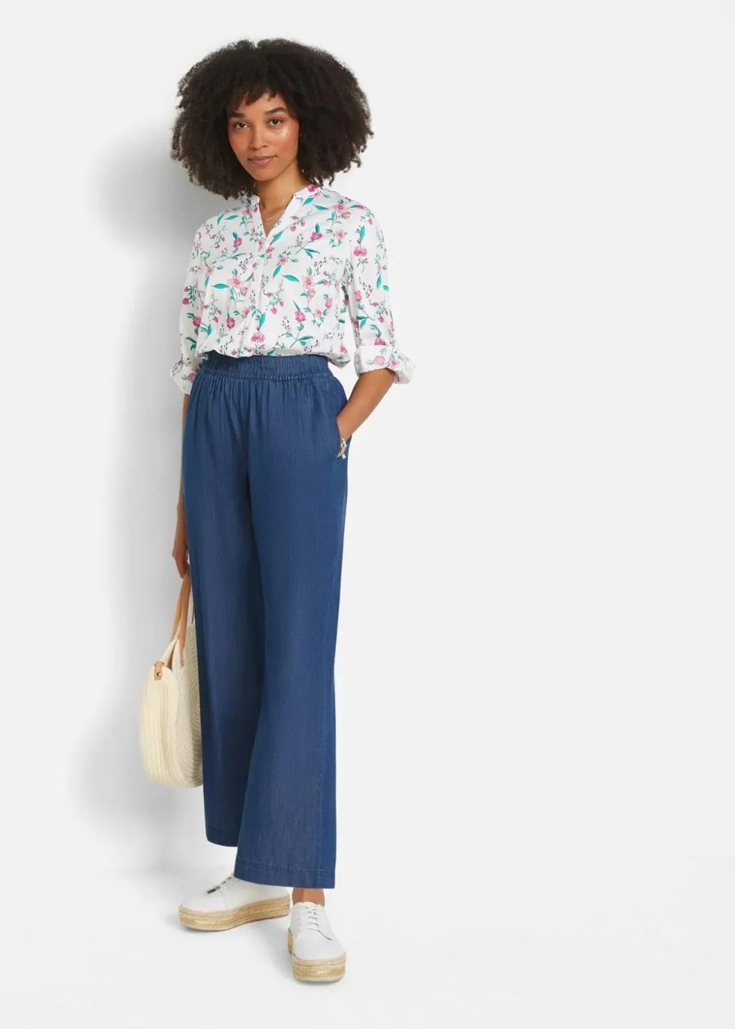 Damen bonprix Bekleidung·Shirts & Tops|Jeans|Wide-Leg-Jeans, High Waist, Bequembund