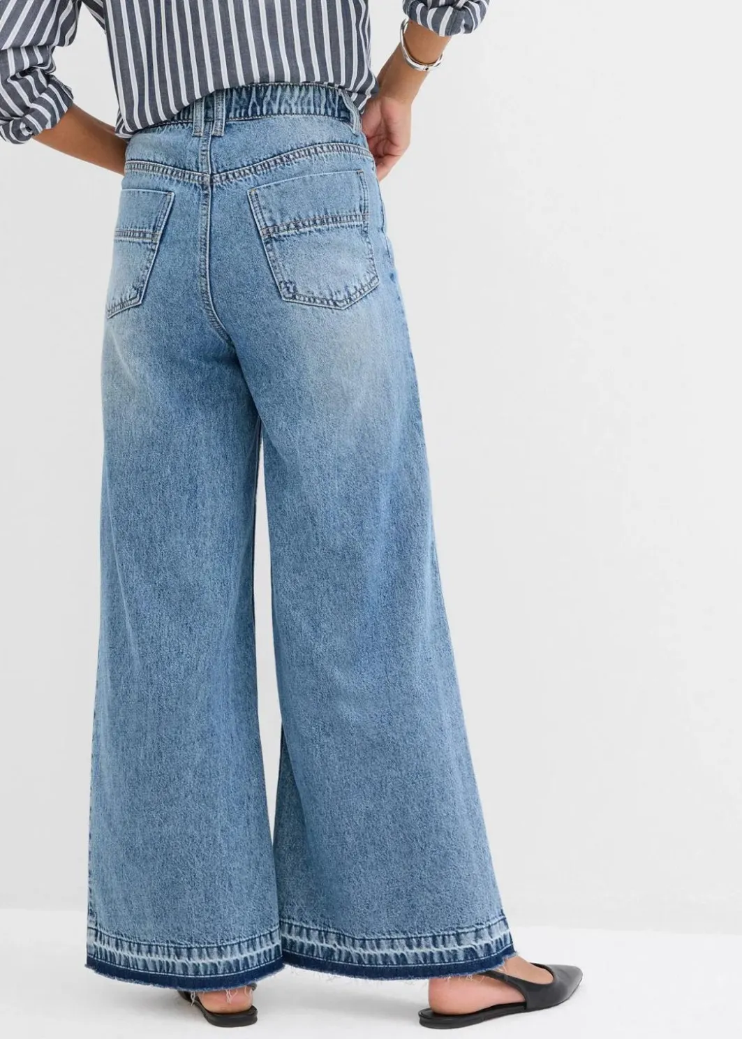 Wide-Leg-Jeans High Waist, cropped Damen Jeans