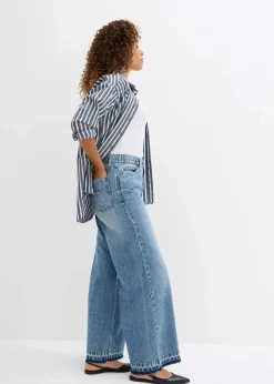 Wide-Leg-Jeans High Waist, cropped Damen Jeans