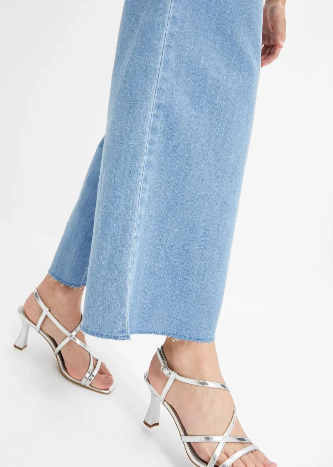 Damen bonprix Jeans|Bekleidung·Shirts & Tops|Wide-Leg-Jeans, High Waist, cropped