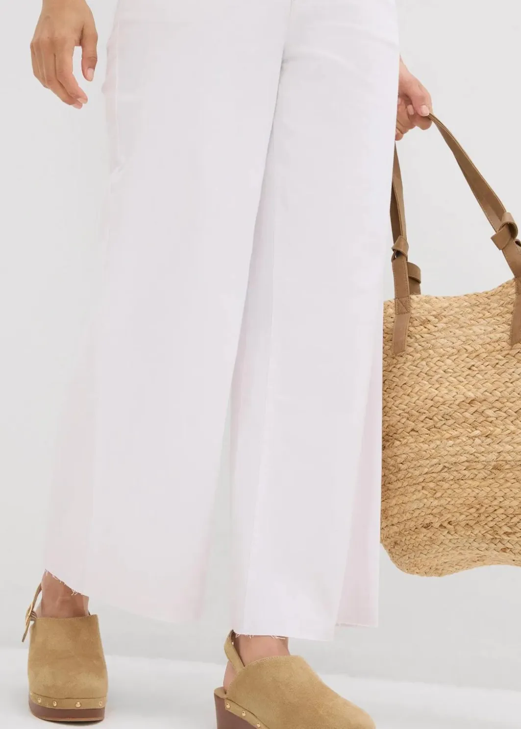 Damen bonprix Bekleidung·Shirts & Tops|Jeans|Wide-Leg-Jeans, High Waist, cropped