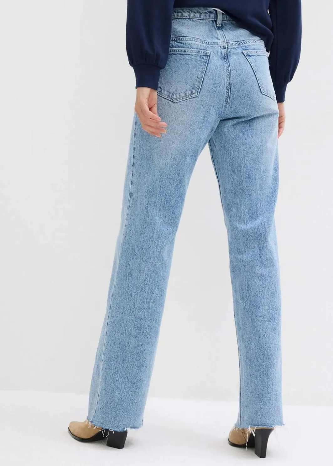 Wide-Leg-Jeans, High Waist, full Length Damen Kurzgrößen|Bekleidung·Shirts & Tops