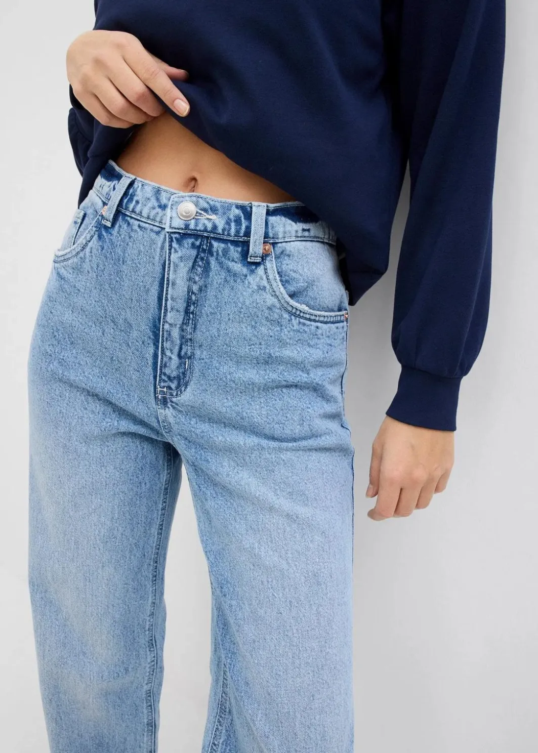 Wide-Leg-Jeans, High Waist, full Length Damen Kurzgrößen|Bekleidung·Shirts & Tops