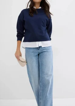 Wide-Leg-Jeans, High Waist, full Length Damen Kurzgrößen|Bekleidung·Shirts & Tops