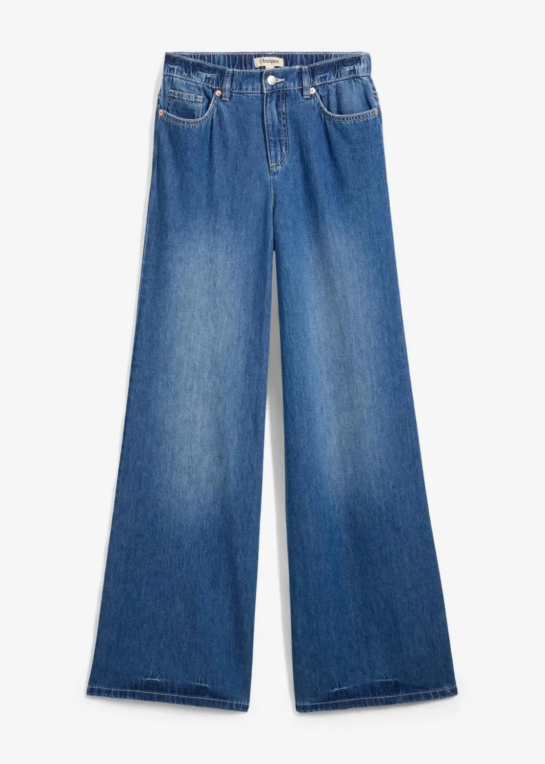 Damen bonprix Kurzgrößen|Bekleidung·Shirts & Tops|Wide-Leg-Jeans, High Waist, Full Length Bequembund
