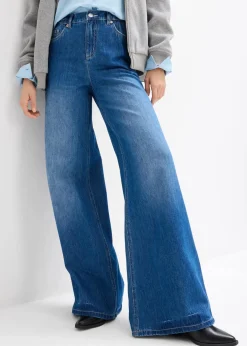 Discount Wide-Leg-Jeans, High Waist, Full Length Bequembund Damen Jeans|Kurzgrößen