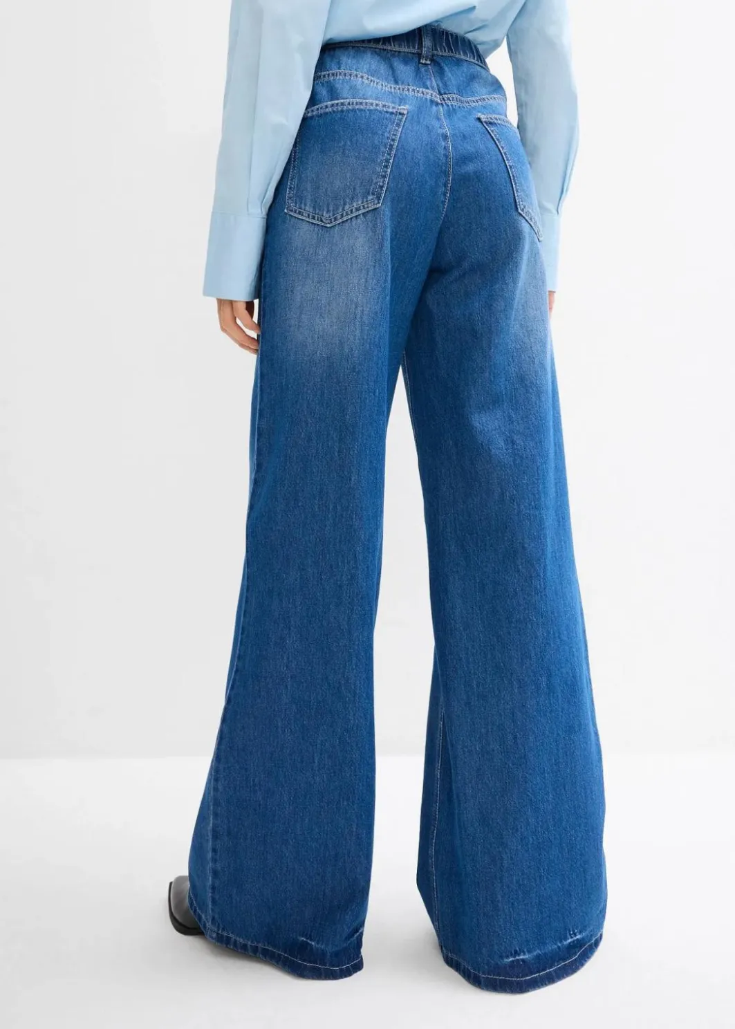 Discount Wide-Leg-Jeans, High Waist, Full Length Bequembund Damen Jeans|Kurzgrößen