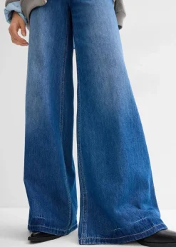 Discount Wide-Leg-Jeans, High Waist, Full Length Bequembund Damen Jeans|Kurzgrößen
