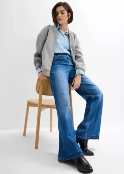 Discount Wide-Leg-Jeans, High Waist, Full Length Bequembund Damen Jeans|Kurzgrößen