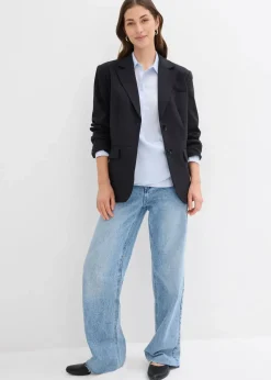 Damen bonprix Jeans|Kurzgrößen|Wide-Leg-Jeans, High Waist, full Length